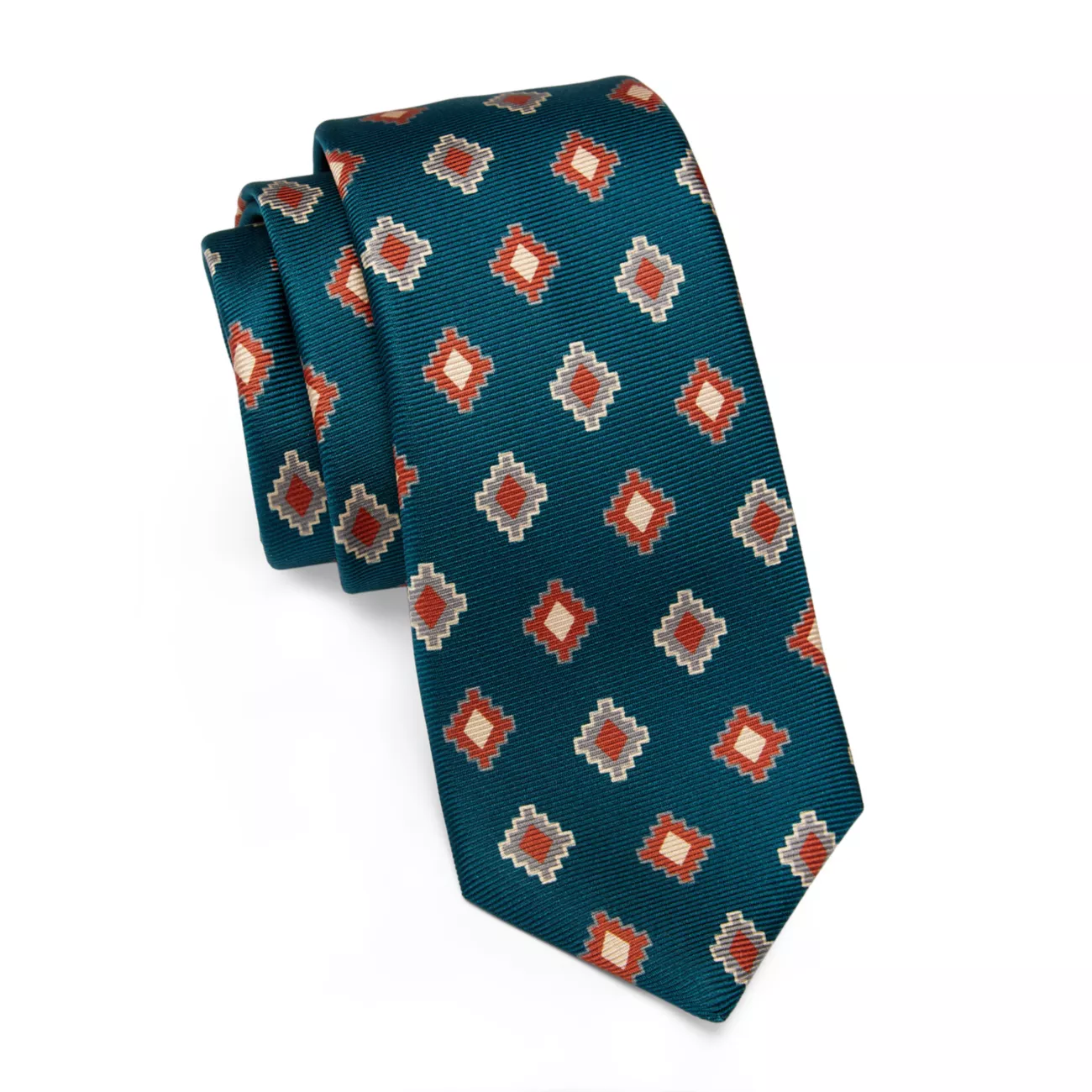 Шелковый галстук с геометрическим рисунком Kiton