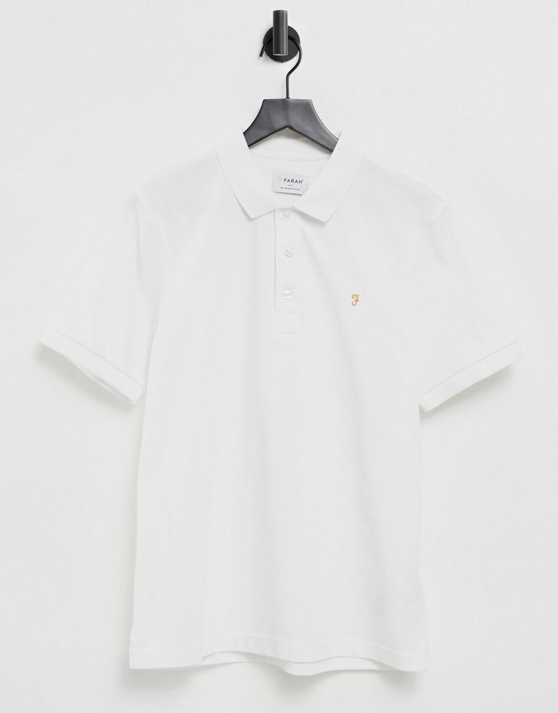 Белая рубашка-поло с короткими рукавами Farah Blanes Farah