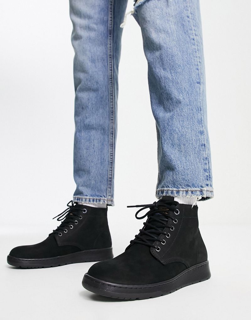 Черные замшевые ботинки на шнуровке Jack & Jones Jack & Jones