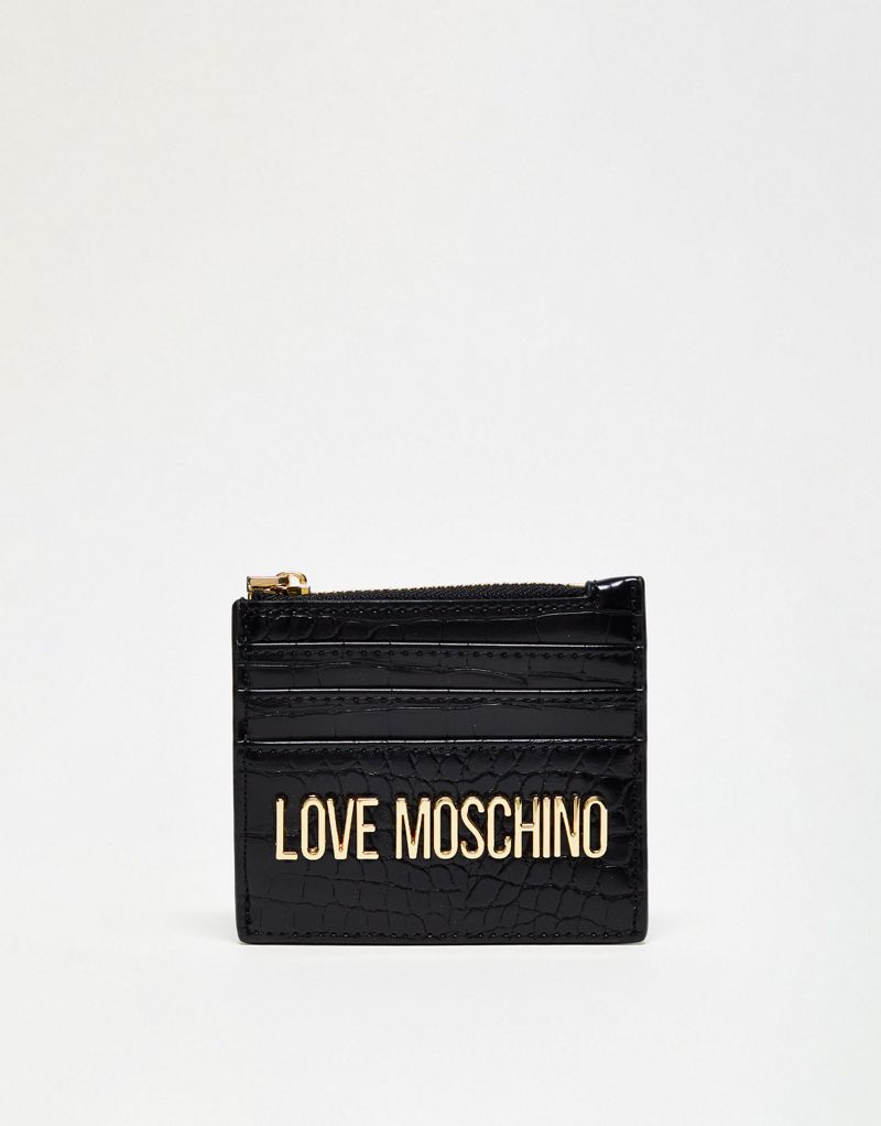 Визитница Love Moschino из черного крокодила LOVE Moschino