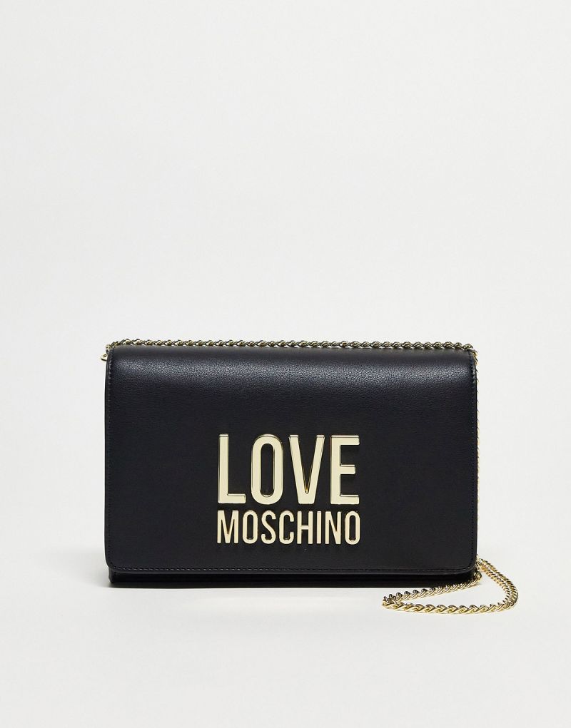 Черная сумка через плечо с логотипом Love Moschino LOVE Moschino