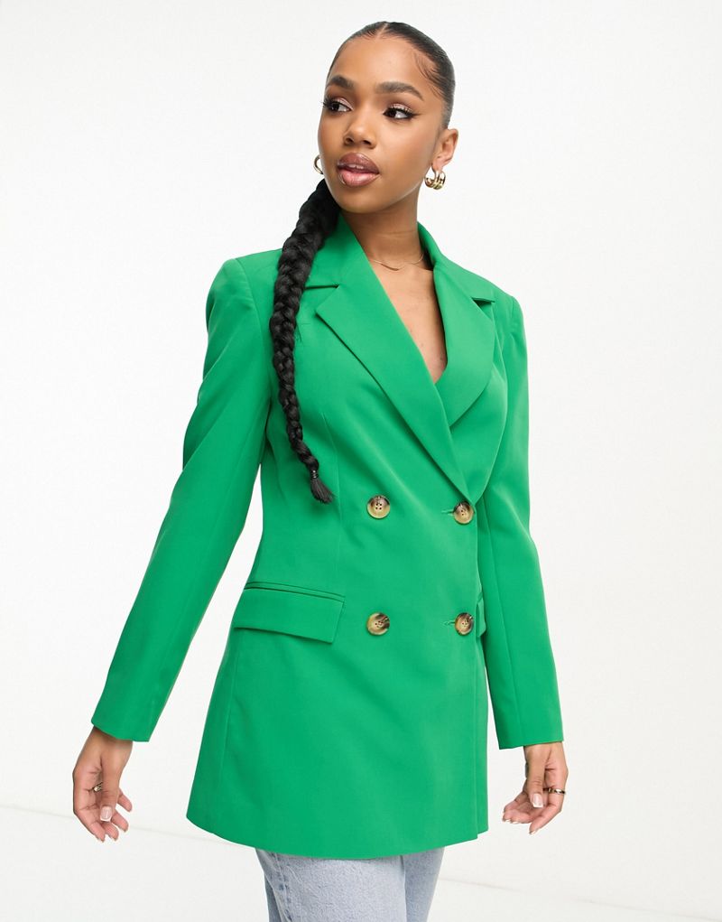 Ярко-зеленый удлиненный приталенный пиджак Miss Selfridge Miss Selfridge