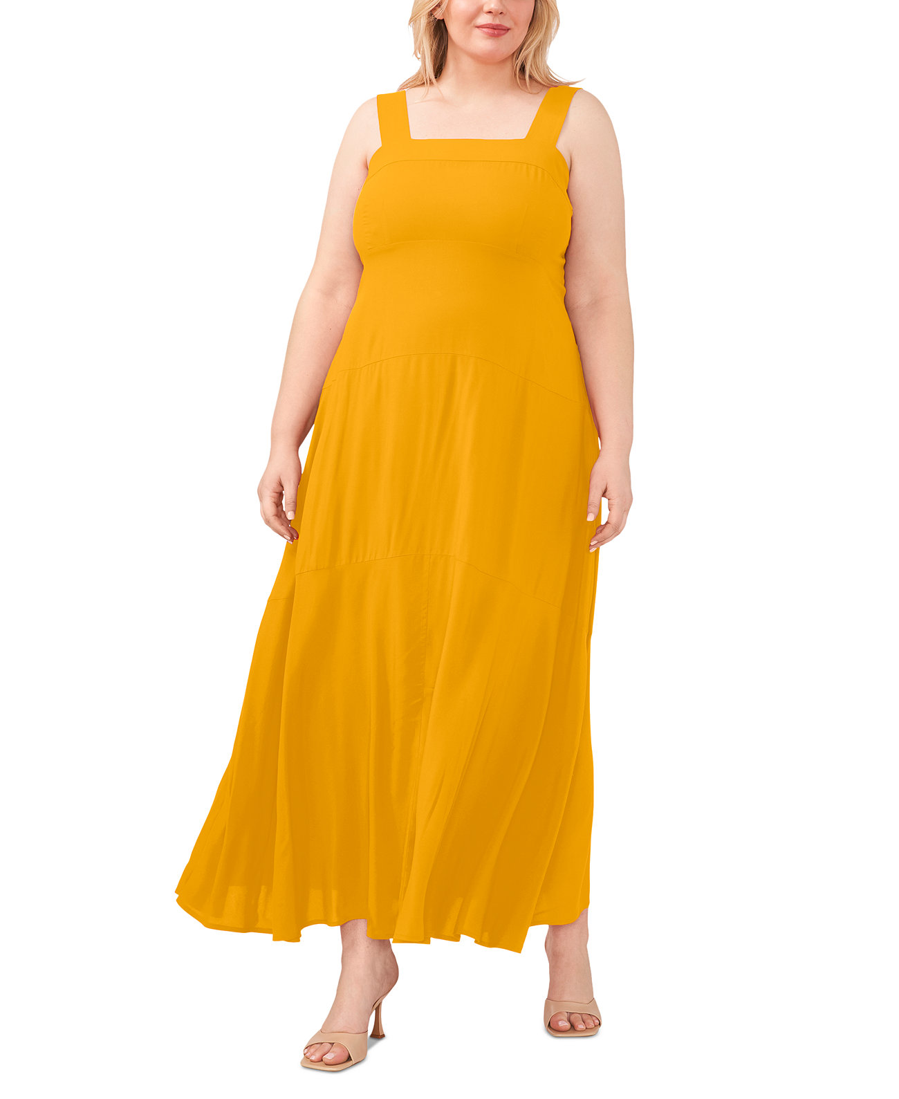 Многоуровневое платье макси с квадратным вырезом больших размеров Vince Camuto