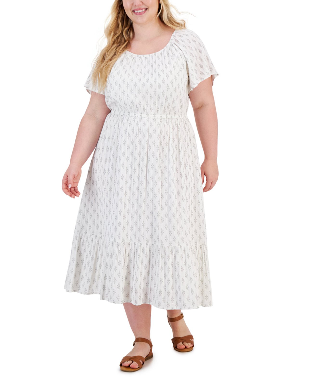Платье больших размеров с принтом и оборками по подолу, созданное для Macy's Style & Co