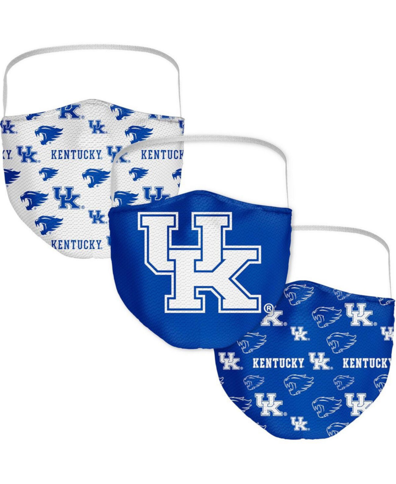 Мужские и женские маски для лица с логотипом Kentucky Wildcats, набор из 3 штук Fanatics