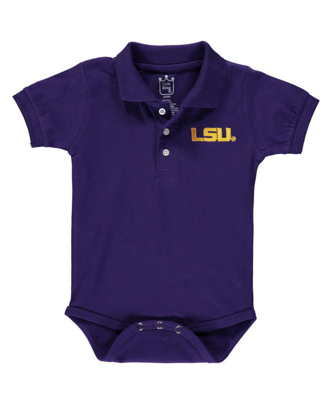 Фиолетовое поло-боди для новорождённых LSU Tigers из 100% хлопка Little King Apparel