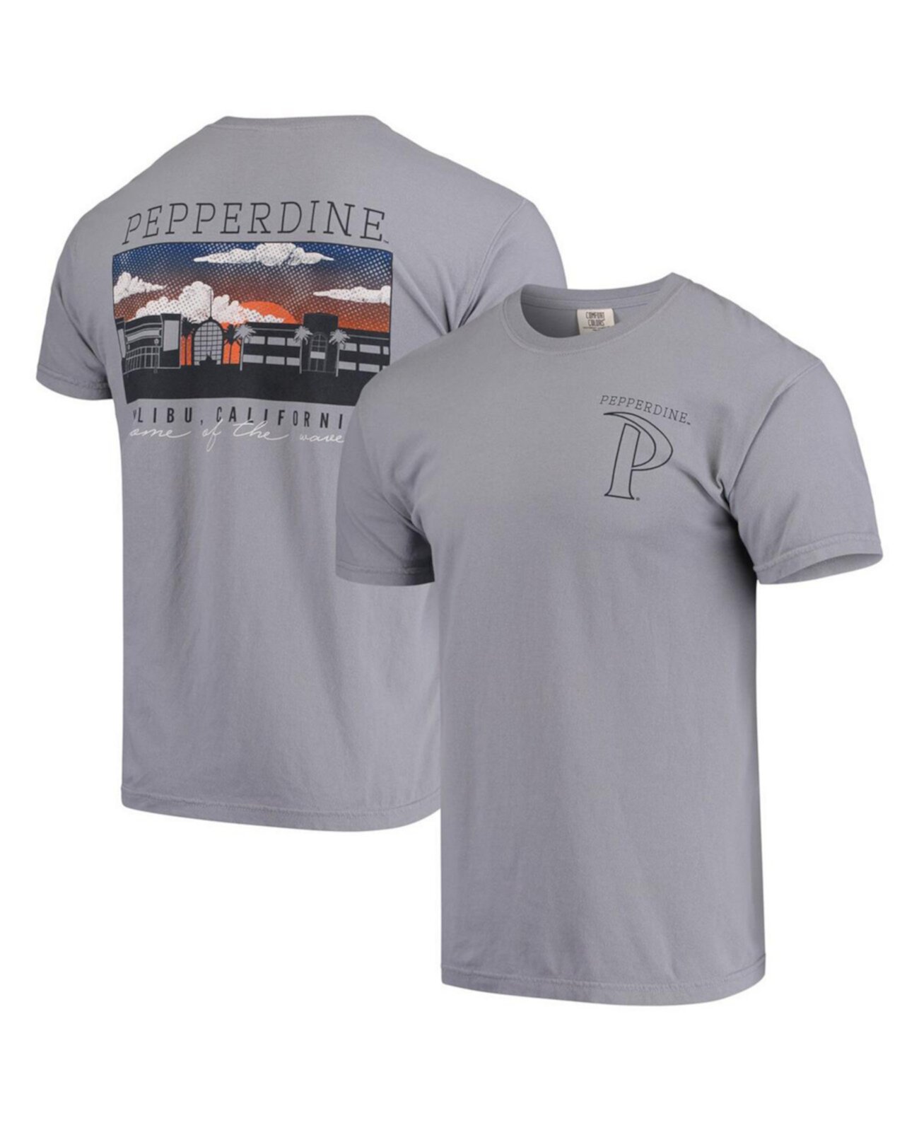 Мужская футболка Pepperdine Waves Comfort Colors Campus Scenery - Серая Image One