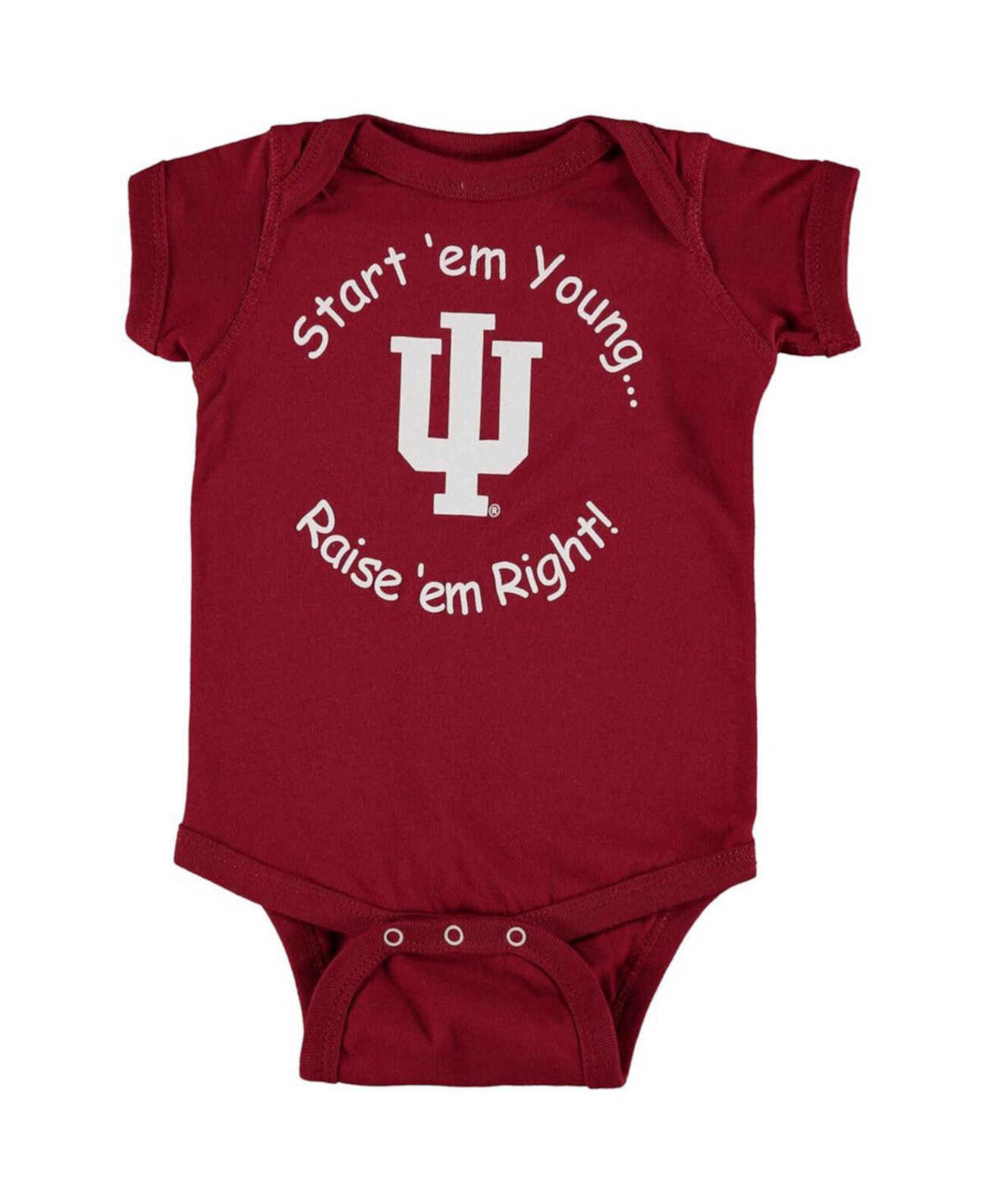 Детский боди из 100% хлопка для новорожденных Indiana Hoosiers с застежками Little King Apparel