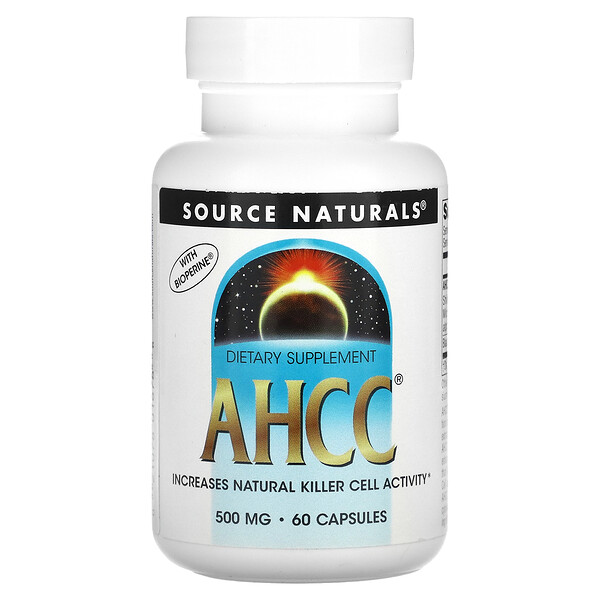 AHCC с биоперином, 250 мг, 60 капсул Source Naturals