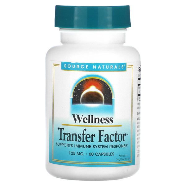 Wellness, Трансфер Фактор - 125 мг - 60 капсул - Source Naturals Source Naturals
