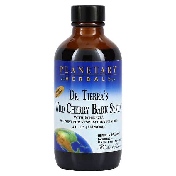 Сироп коры дикой вишни Dr. Tierra, 4 жидких унции (118,28 мл) Planetary Herbals