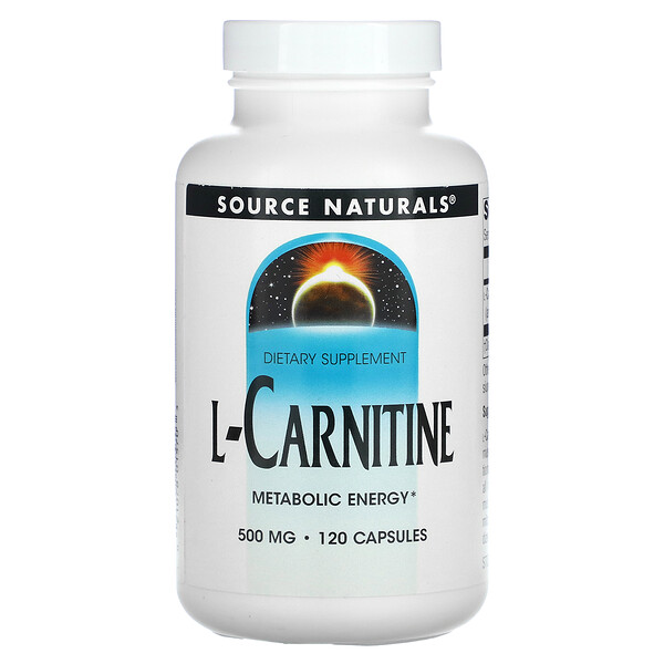L-Carnitine, 500 mg, 120 Capsules Source Naturals