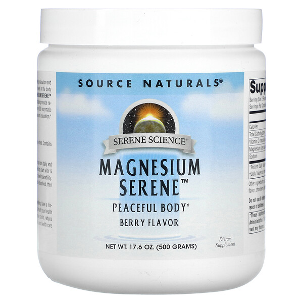 Magnesium Serene, ягодный вкус, 17,6 унций. (500 г) Source Naturals