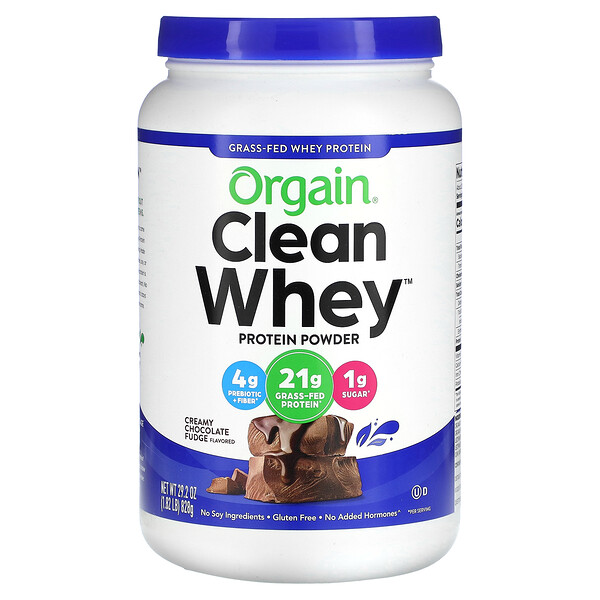 Grass-Fed Whey Protein, порошок чистого сывороточного протеина, сливочно-шоколадная помадка, 828 г (1,82 фунта) Orgain
