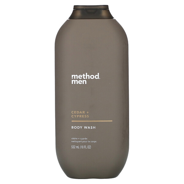 Men, Body Wash, Cedar + Cypress, 18 fl oz (532 ml) Method