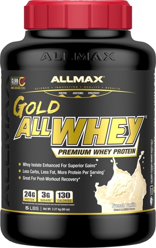 Gold AllWhey Premium Whey Protein Powder (Порошок) French Vanilla -- 5 lbs ALLMAX