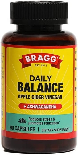 Daily Balance, яблочный уксус + ашваганда, 90 капсул Bragg