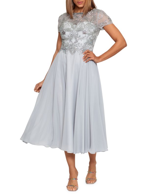 Платье трапециевидной формы с бисером Sheer Illusion XSCAPE