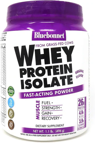 100% Whey Protein Isolate Original - 1.1 фунта (499г) - Bluebonnet Nutrition Bluebonnet Nutrition