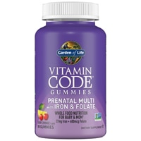 Vitamin Code - Жевательные таблетки для беременных с железом и фолиевой кислотой, вишневый лимонад - 90 жевательных таблеток Garden of Life