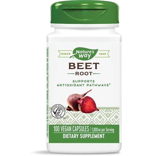 Beet Root - Supports Antioxidant Pathways -- 1,000 mg Per Serving (Порция) - 100 Vegan Capsules (Веганские капсулы) Nature's Way