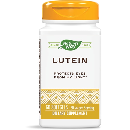 Лютеин - Поддерживает здоровье глаз - 20 мг на порцию - 60 мягких таблеток Nature's Way