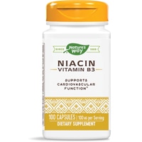 Ниацин B3 — 100 мг на порцию — 100 капсул Nature's Way