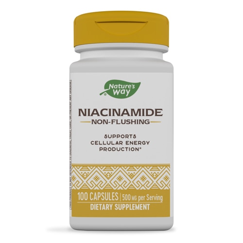 Ниацинамид - поддерживает выработку клеточной энергии - 500 мг на порцию - 100 капсул Nature's Way
