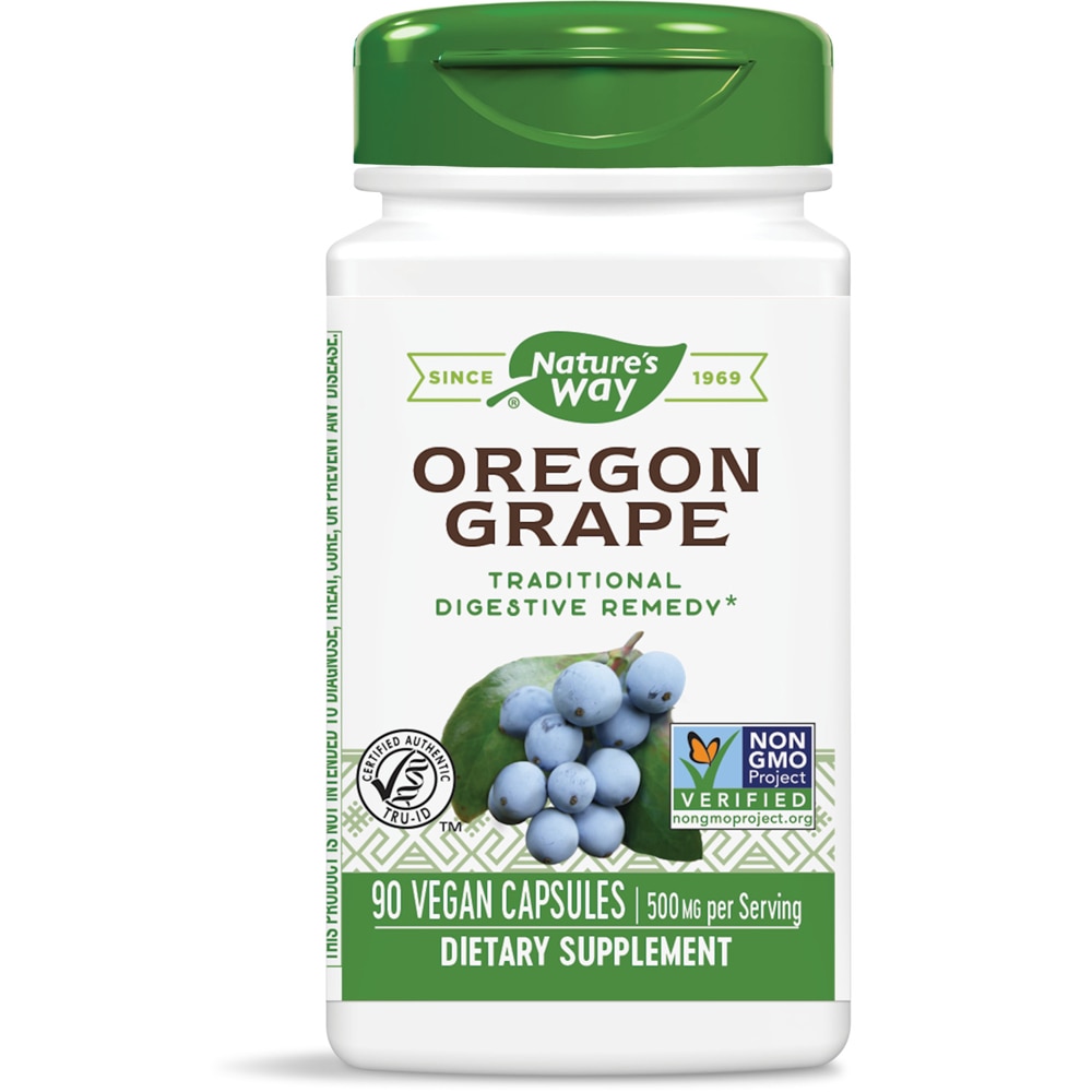 Oregon Grape - Traditional Digestive Support -- 500 mg Per Serving (Порция) - 90 Capsules (Капсулы) Nature's Way