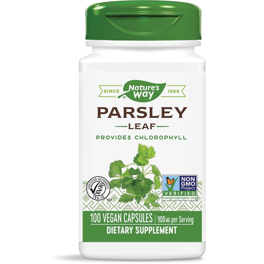 Parsley Leaf - Provides Chlorophyll -- 900 mg Per Serving (Порция) - 100 Vegan Capsules (Веганские капсулы) Nature's Way