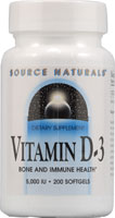 Витамин D-3 – 5000 МЕ – 200 капсул Source Naturals