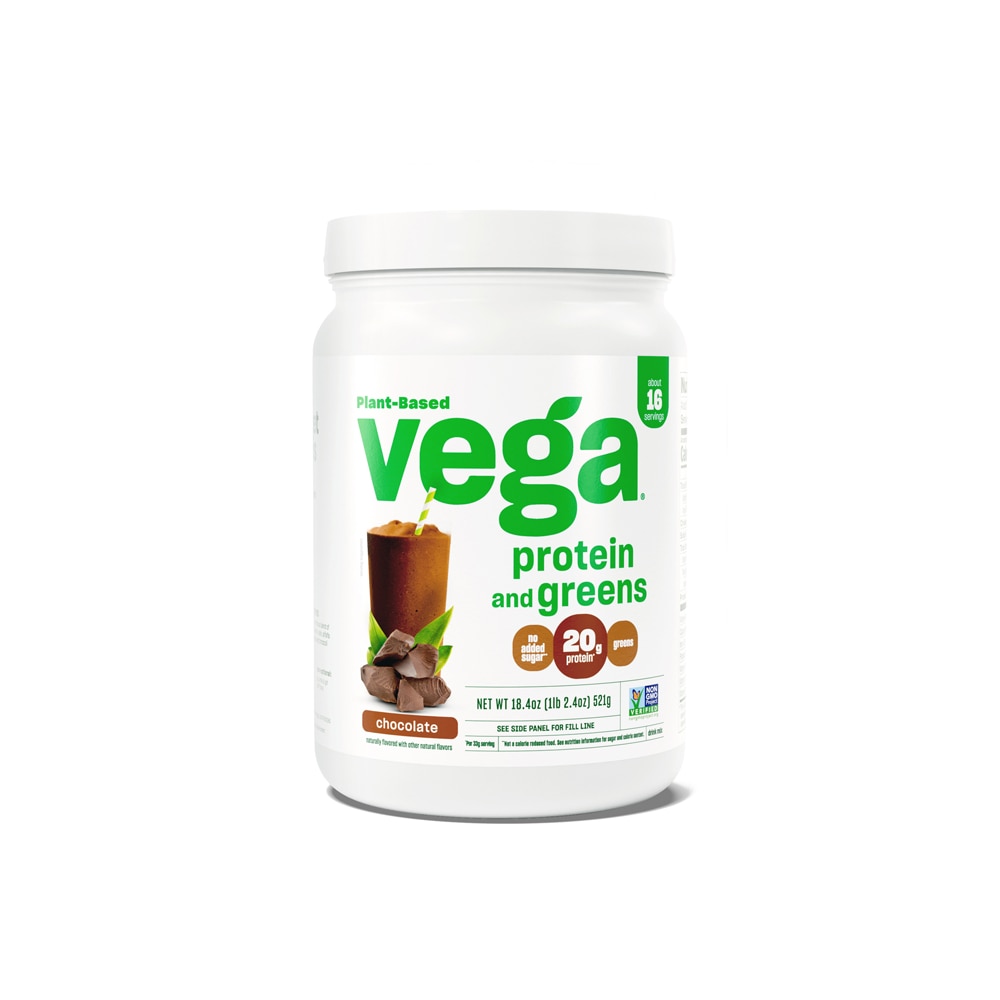 Protein and Greens Vegan Protein Powder Chocolate — 18 порций Vega