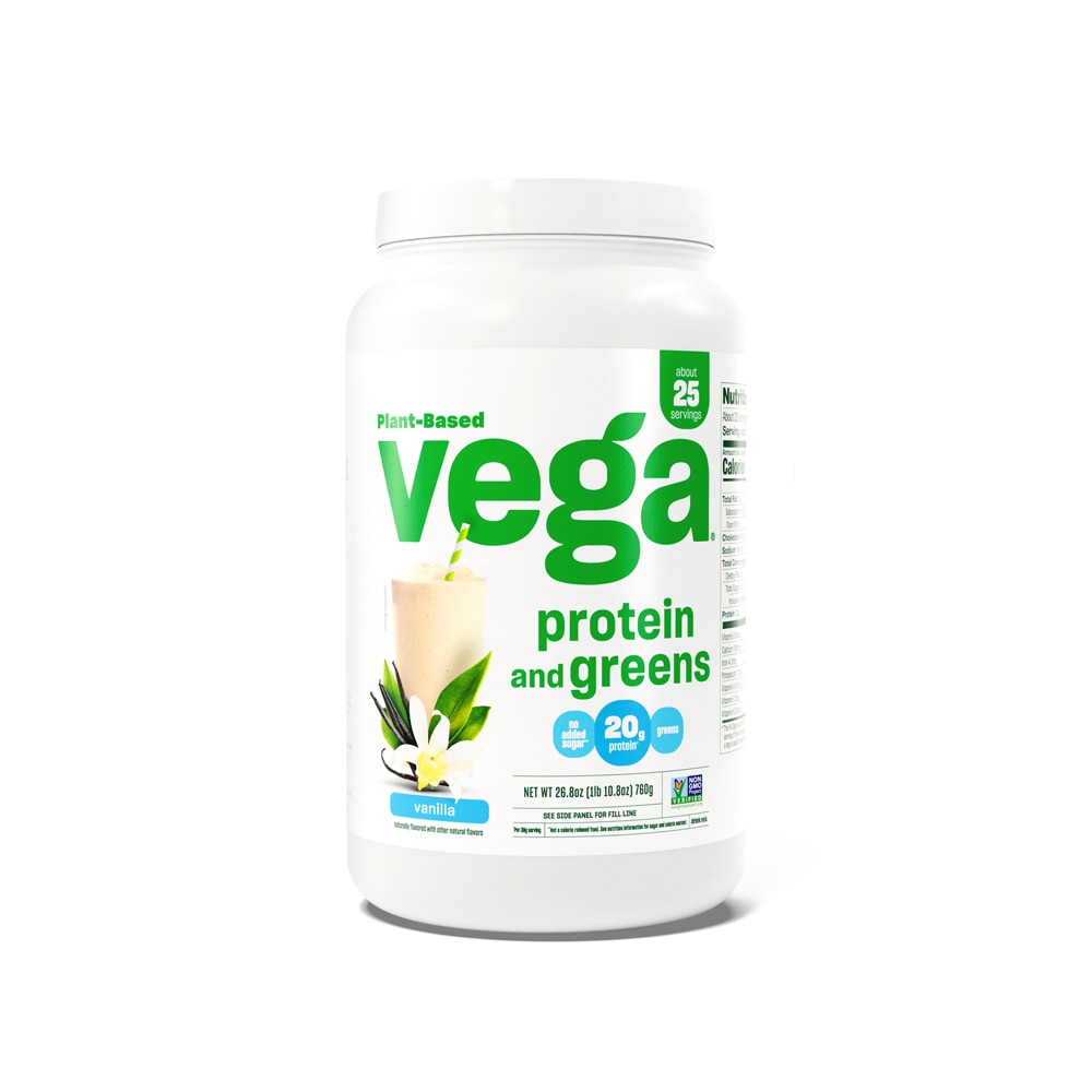 Protein and Greens Vegan Protein Powder Vanilla — 25 порций Vega