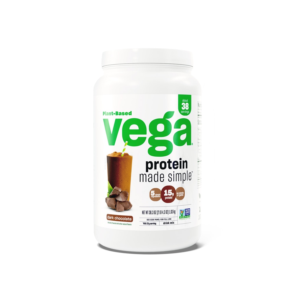 Protein Made Simple - Vegan Protein Powder (Порошок) Dark Chocolate -- 38 Servings (Порции) Vega