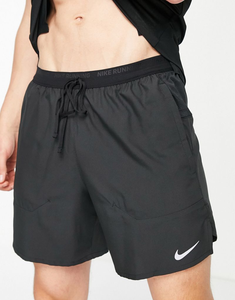 Беговые шорты Nike Running Dri-FIT Stride 2 в 1, 7 дюймов (17,78 см), черные, для мужчин Nike
