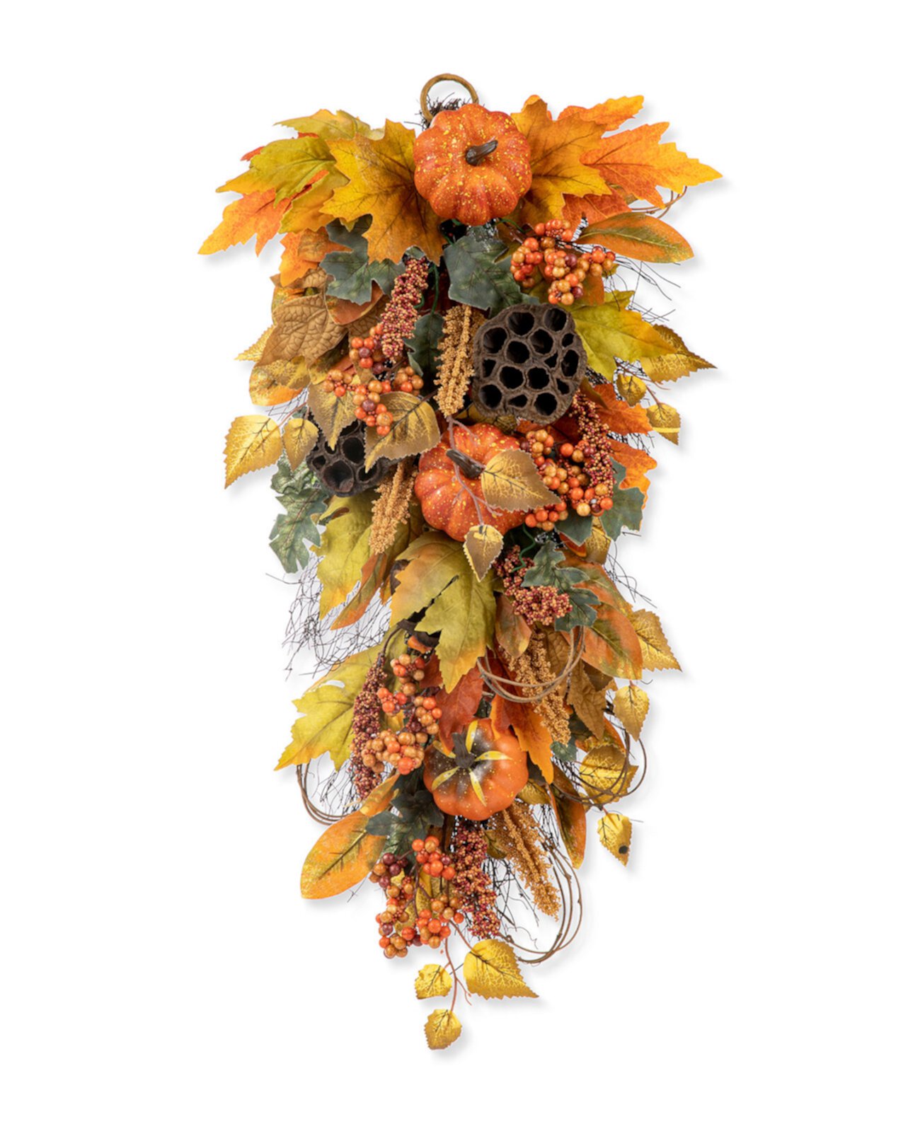25-дюймовый осенний подарок с тыквенными листьями H Glitzhome