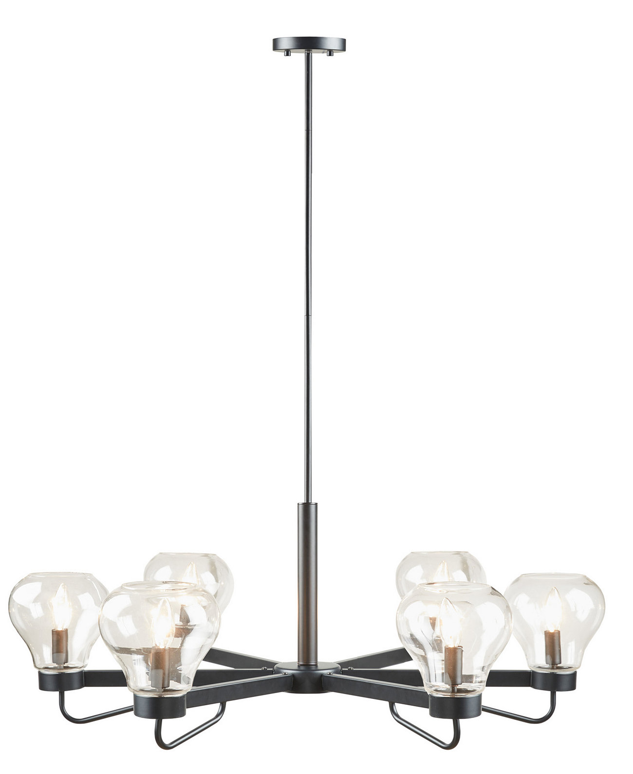 Стеклянные абажуры в форме чаши Devon 6-Light Chandelier 510 Design