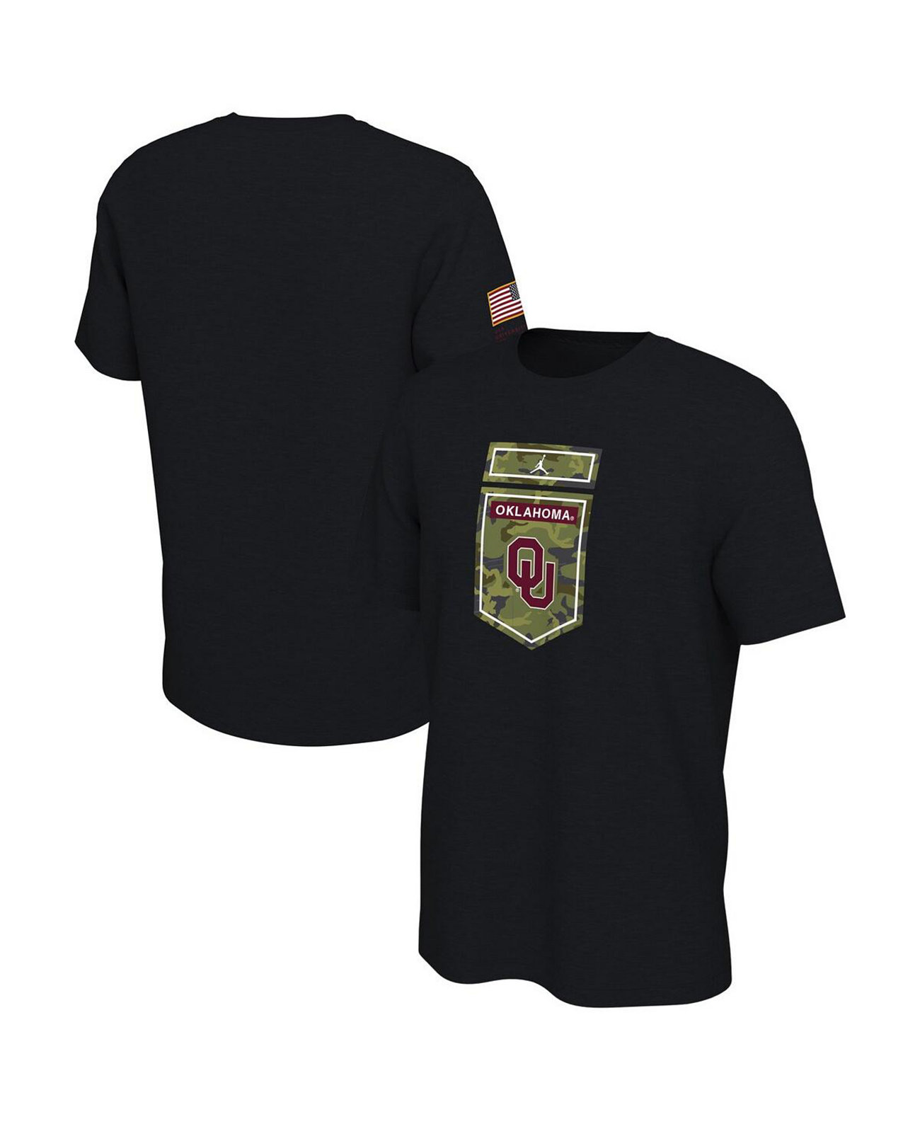 Мужская черная футболка с камуфляжным принтом Oklahomaooners Veterans Jordan