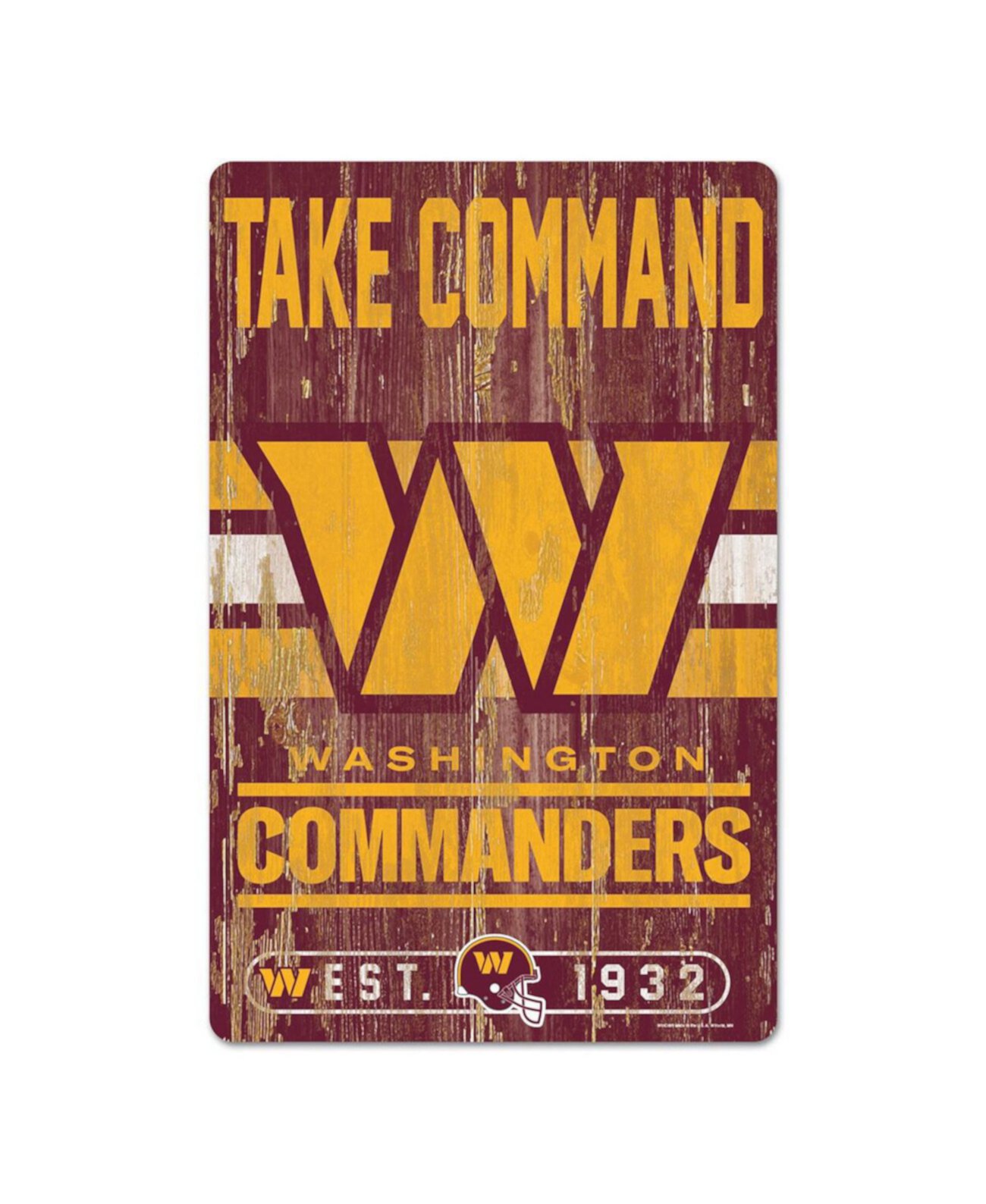 Деревянный знак Washington Commanders с лозунгом 11 x 17 дюймов Wincraft