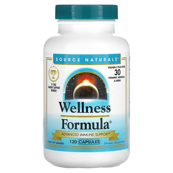 Wellness Formula, Повышенный Иммунитет - 120 Капсул - Source Naturals Source Naturals