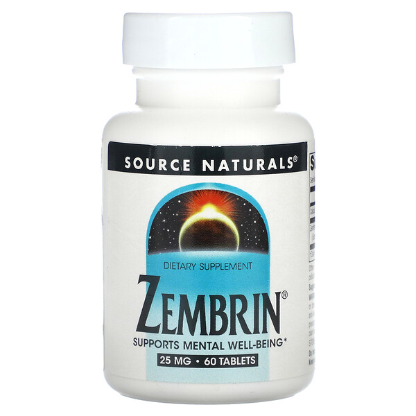 Зембрин, 25 мг, 60 таблеток Source Naturals