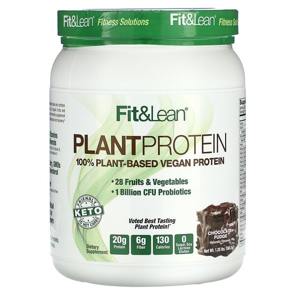 Растительный белок, шоколадная помадка, 1,25 фунта (565,5 г) Fit & Lean