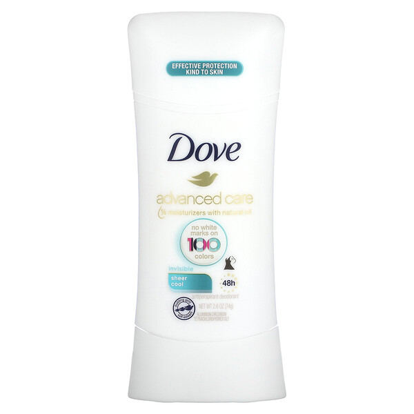 Advanced Care, Невидимый дезодорант-антиперспирант, чистая прохлада, 2,6 унции (74 г) Dove