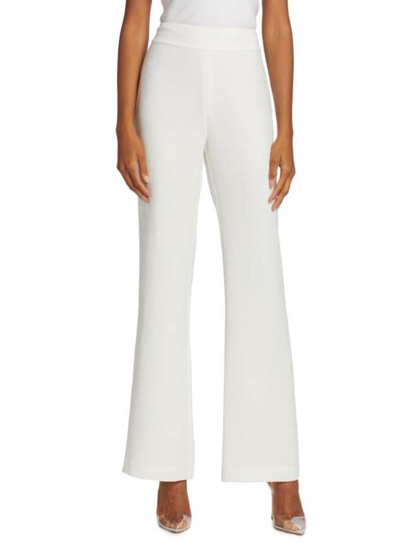 Bailee Stretch Crepe High Rise Wide Leg Pants Halston