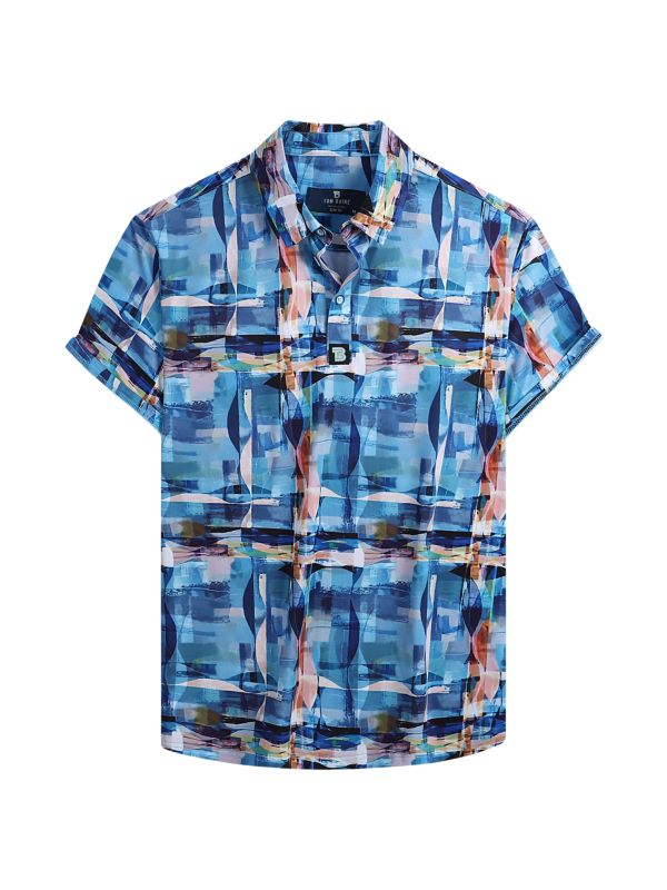 ​Узкая рубашка для гольфа с абстрактным кроем Tom Baine