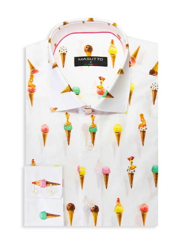 Спортивная рубашка в стиле пин-ап Miami Classic Fit Ice Cream Masutto