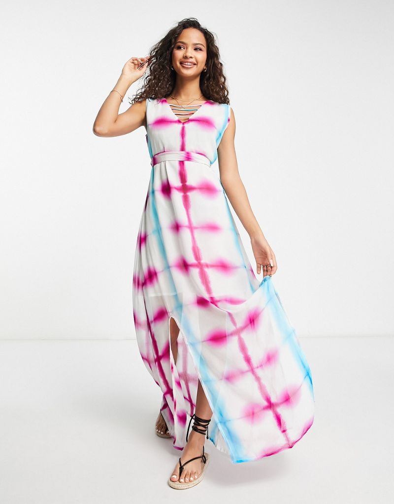 Женское платье Raga с макси-длиной и розовым принтом тай-дай RAGA