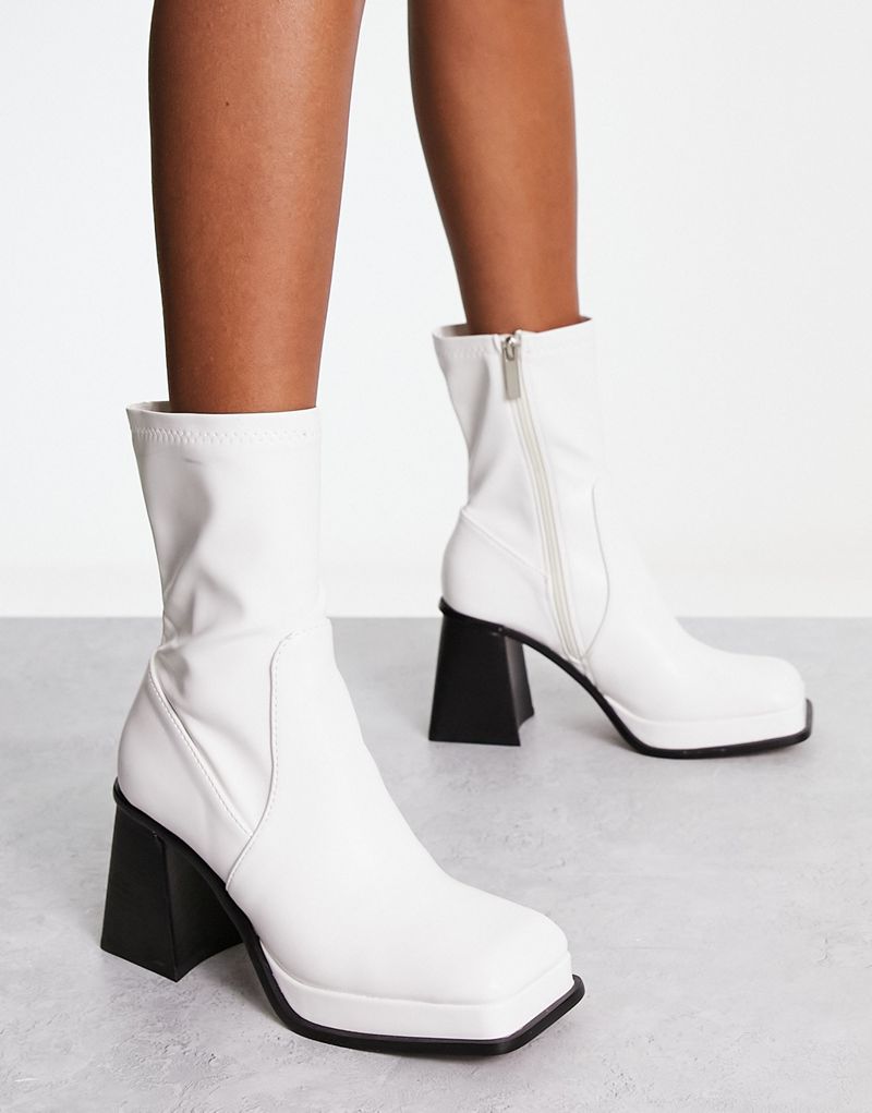 Белые блестящие лакированные ботинки-носки Shellys London Jupiter Shellys London