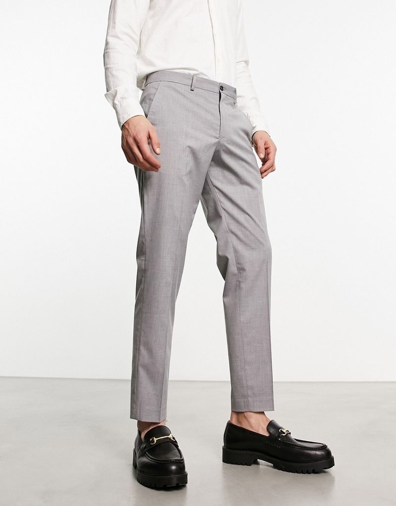 Светло-серые укороченные элегантные брюки Selected Homme Selected