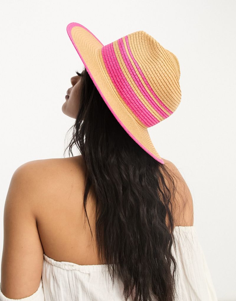 Ярко-розовая шляпа-федора с принтом South Beach SOUTH BEACH